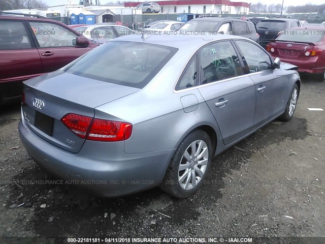 WAUEFAFL3BN045593 - 2011 AUDI A4 PREMIUM PLUS GRAY photo 4