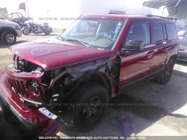 1C4NJPBA8GD546954 - 2016 JEEP PATRIOT SPORT BURGUNDY photo 2