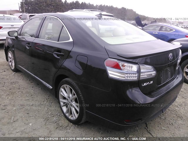 JTHBB1BA7A2016361 - 2010 LEXUS HS 250H BLACK photo 3