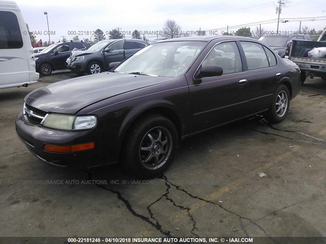 JN1CA21D7WT612908 - 1998 NISSAN MAXIMA GLE/GXE/SE BURGUNDY photo 2