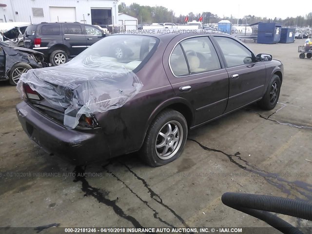 JN1CA21D7WT612908 - 1998 NISSAN MAXIMA GLE/GXE/SE BURGUNDY photo 4