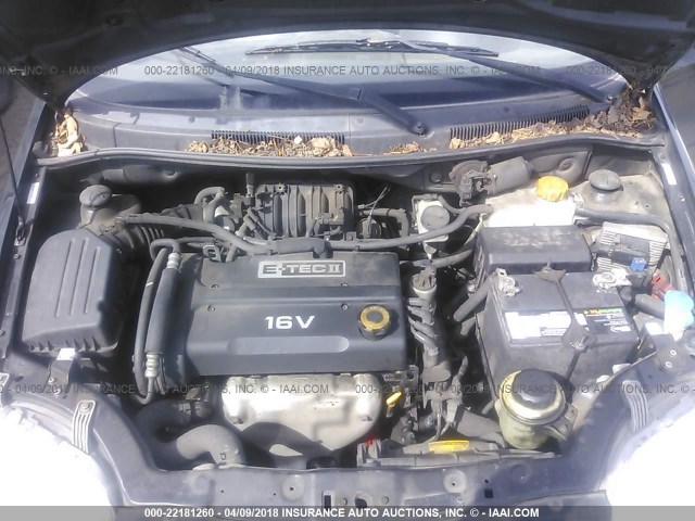 KL1TD66628B155561 - 2008 CHEVROLET AVEO LS BLACK photo 10