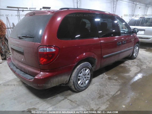 1D4GP24R46B716043 - 2006 DODGE GRAND CARAVAN SE RED photo 4