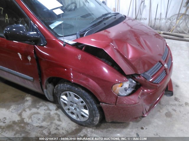 1D4GP24R46B716043 - 2006 DODGE GRAND CARAVAN SE RED photo 6