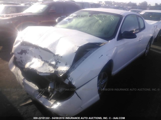 2G1WW12E559207772 - 2005 CHEVROLET MONTE CARLO LS WHITE photo 2