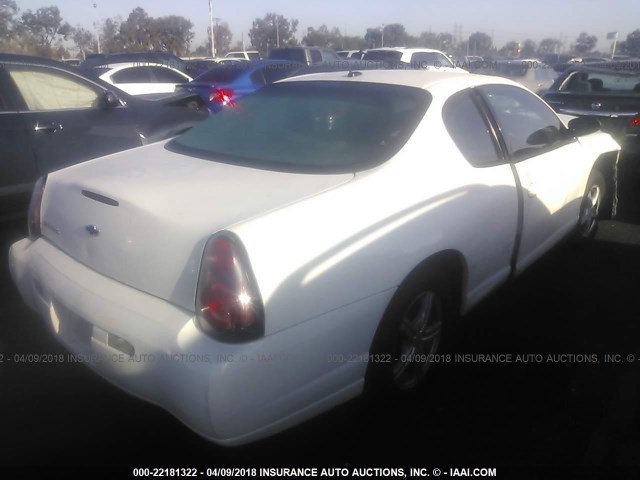 2G1WW12E559207772 - 2005 CHEVROLET MONTE CARLO LS WHITE photo 4