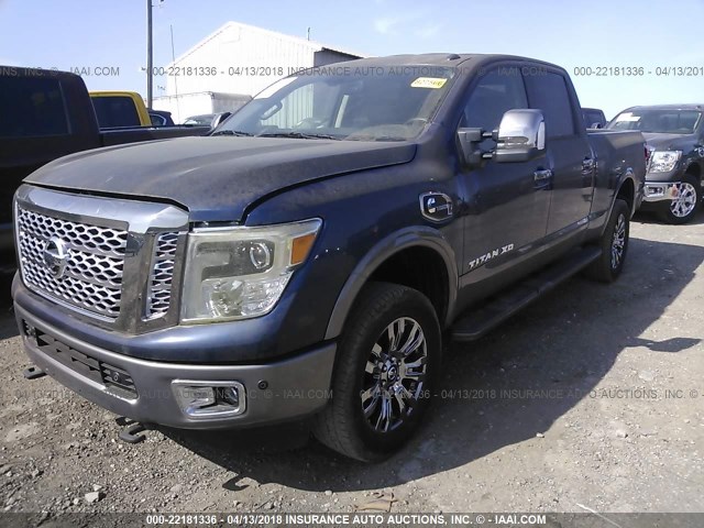 1N6BA1F47GN500012 - 2016 NISSAN TITAN XD SL/PRO-4X/PLAT RESERVE BLUE photo 2