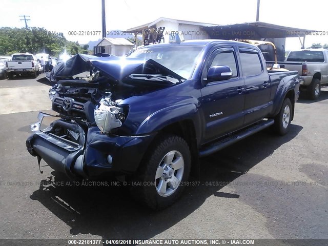 3TMMU4FN5CM039684 - 2012 TOYOTA TACOMA DOUBLE CAB LONG BED BLUE photo 2