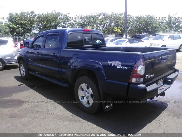 3TMMU4FN5CM039684 - 2012 TOYOTA TACOMA DOUBLE CAB LONG BED BLUE photo 3