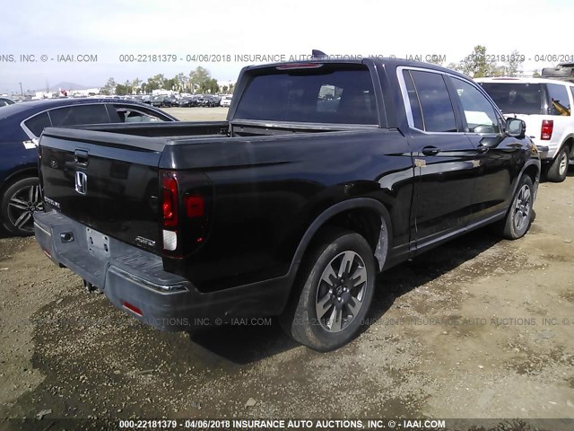 5FPYK3F67HB031292 - 2017 HONDA RIDGELINE RTL BLACK photo 4