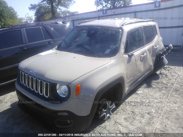 ZACCJABT0FPB36820 - 2015 JEEP RENEGADE LATITUDE TAN photo 2