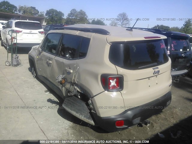 ZACCJABT0FPB36820 - 2015 JEEP RENEGADE LATITUDE TAN photo 3