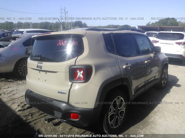 ZACCJABT0FPB36820 - 2015 JEEP RENEGADE LATITUDE TAN photo 4