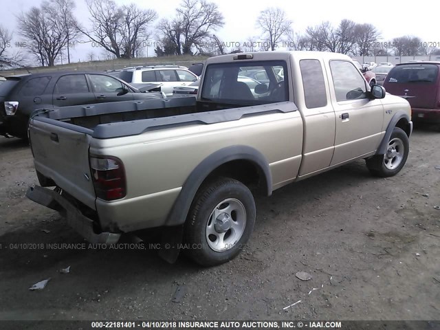 1FTZR15E81PA87422 - 2001 FORD RANGER SUPER CAB GOLD photo 4