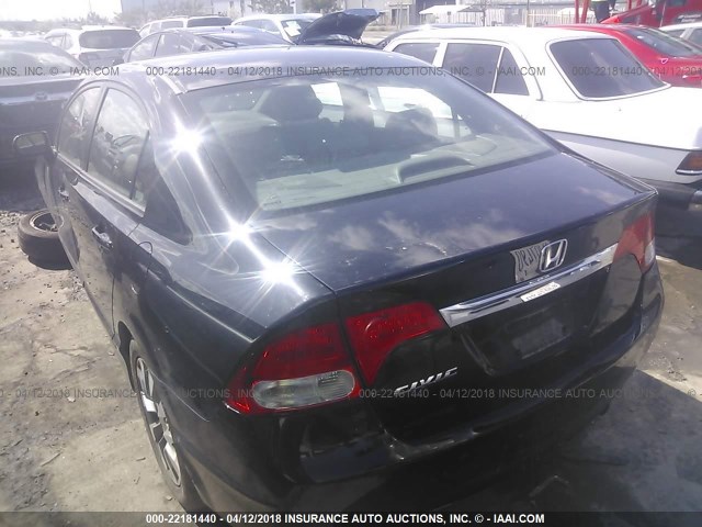 2HGFA16979H340470 - 2009 HONDA CIVIC EXL BLACK photo 3