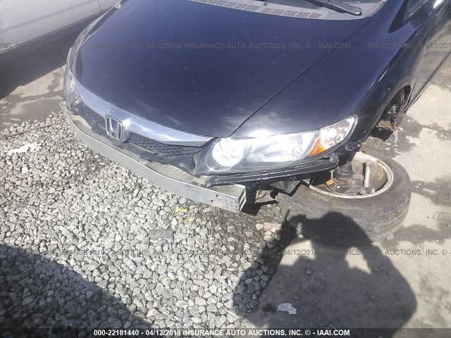 2HGFA16979H340470 - 2009 HONDA CIVIC EXL BLACK photo 6