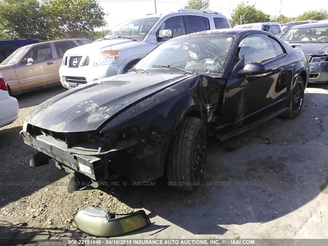 1FAFP40421F262347 - 2001 FORD MUSTANG BLACK photo 2
