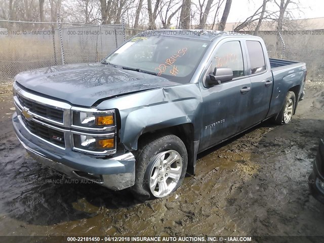 1GCVKREC8EZ242240 - 2014 CHEVROLET SILVERADO K1500 LT BLUE photo 2