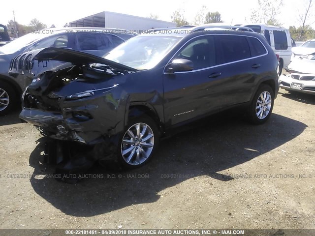 1C4PJMDB0GW261568 - 2016 JEEP CHEROKEE LIMITED GRAY photo 2