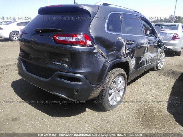 1C4PJMDB0GW261568 - 2016 JEEP CHEROKEE LIMITED GRAY photo 4