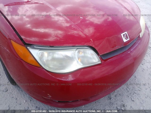 1G8AW12FX5Z141780 - 2005 SATURN ION LEVEL 3 RED photo 6