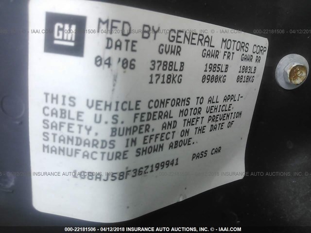 1G8AJ58F36Z199941 - 2006 SATURN ION LEVEL 2 Qızıl foto 9