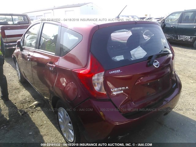 3N1CE2CP0EL422432 - 2014 NISSAN VERSA NOTE S/S PLUS/SV/SL RED photo 3