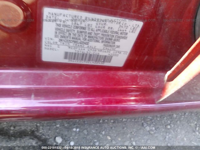 3N1CE2CP0EL422432 - 2014 NISSAN VERSA NOTE S/S PLUS/SV/SL RED photo 9