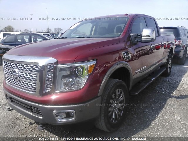 1N6BA1F40GN500014 - 2016 NISSAN TITAN XD SL/PRO-4X/PLAT RESERVE RED photo 2