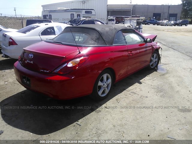 4T1FA38P94U024740 - 2004 TOYOTA CAMRY SOLARA SE/SLE წითელი ფოტო 4