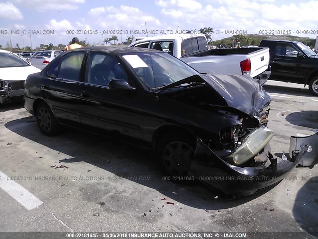 3N1CB51D2YL330567 - 2000 NISSAN SENTRA XE/GXE BLACK photo 1