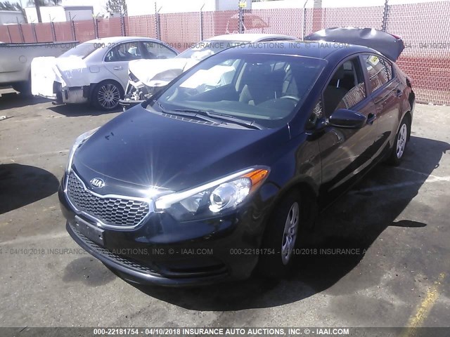 KNAFK4A6XF5303181 - 2015 KIA FORTE LX BLACK photo 2