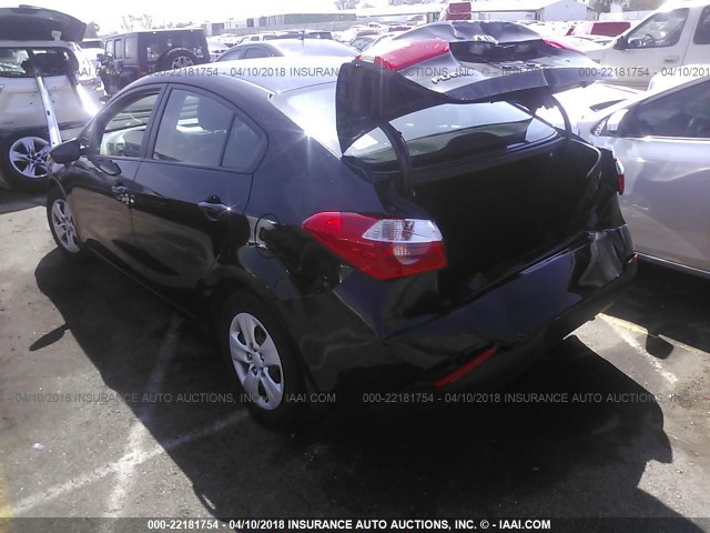 KNAFK4A6XF5303181 - 2015 KIA FORTE LX BLACK photo 3