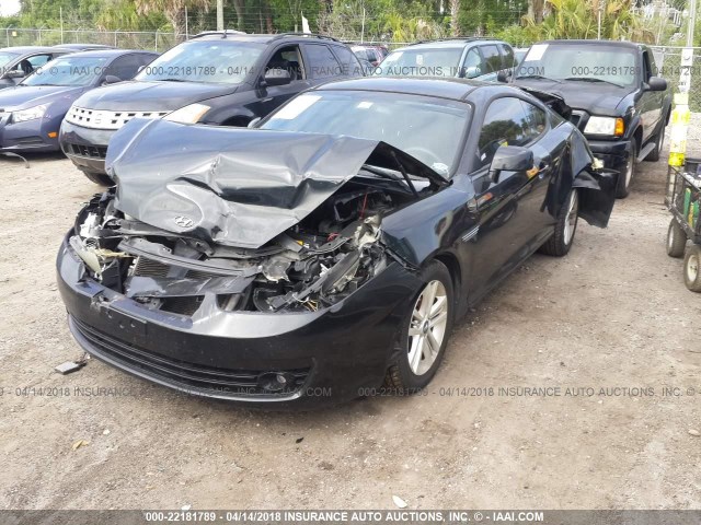 KMHHM66D88U290394 - 2008 HYUNDAI TIBURON GS BLACK photo 2