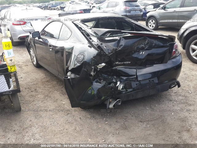 KMHHM66D88U290394 - 2008 HYUNDAI TIBURON GS BLACK photo 3