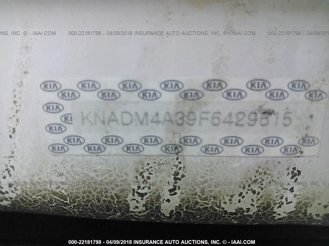 KNADM4A39F6429615 - 2015 KIA RIO LX WHITE photo 9