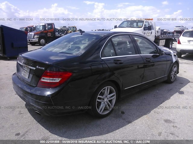 WDDGF8AB2DA878806 - 2013 MERCEDES-BENZ C 300 4MATIC BLACK photo 4