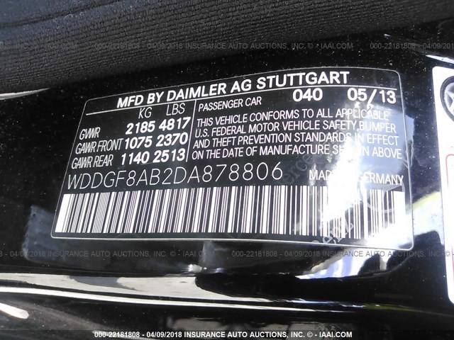 WDDGF8AB2DA878806 - 2013 MERCEDES-BENZ C 300 4MATIC BLACK photo 9