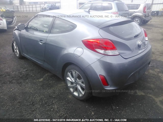 KMHTC6AD8GU275591 - 2016 HYUNDAI VELOSTER BLUE photo 3