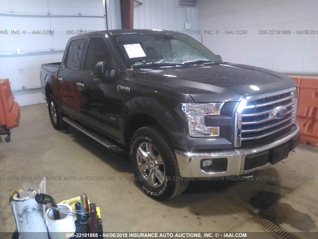 1FTEW1EP9HFB87778 - 2017 FORD F150 SUPERCREW GRAY photo 1