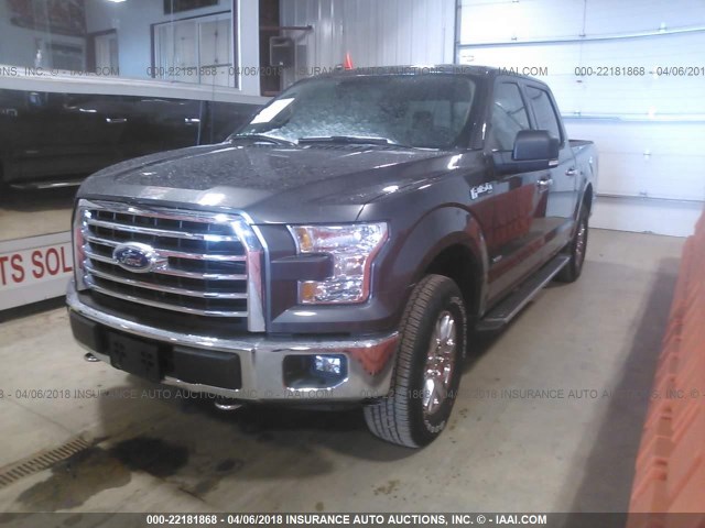 1FTEW1EP9HFB87778 - 2017 FORD F150 SUPERCREW GRAY photo 2