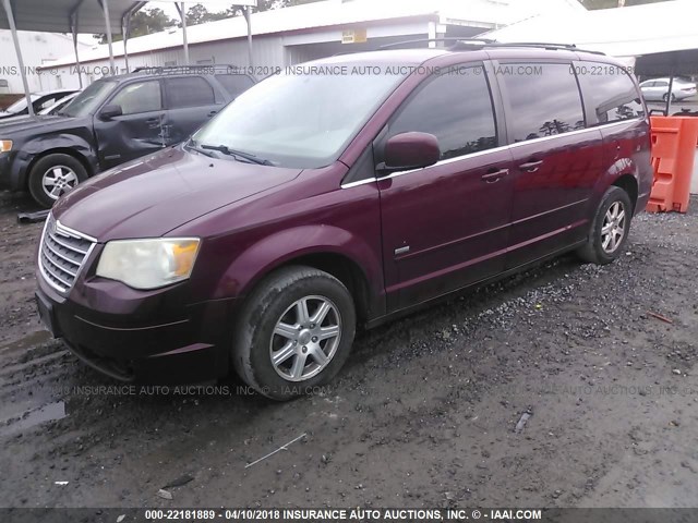 2A8HR54P88R843290 - 2008 CHRYSLER TOWN & COUNTRY TOURING BURGUNDY photo 2