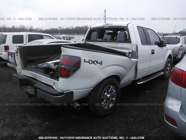 1FTFX1EF6BFA25185 - 2011 FORD F150 SUPER CAB WHITE photo 4