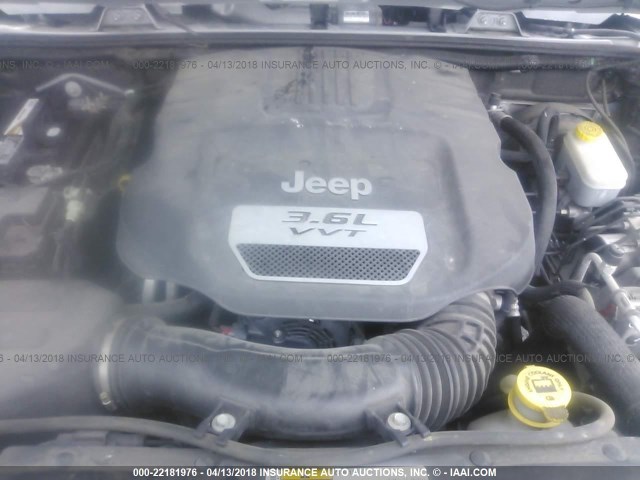 1C4AJWAG9CL201737 - 2012 JEEP WRANGLER SPORT 银色 照片 10