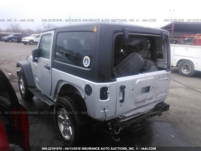 1C4AJWAG9CL201737 - 2012 JEEP WRANGLER SPORT 银色 照片 3