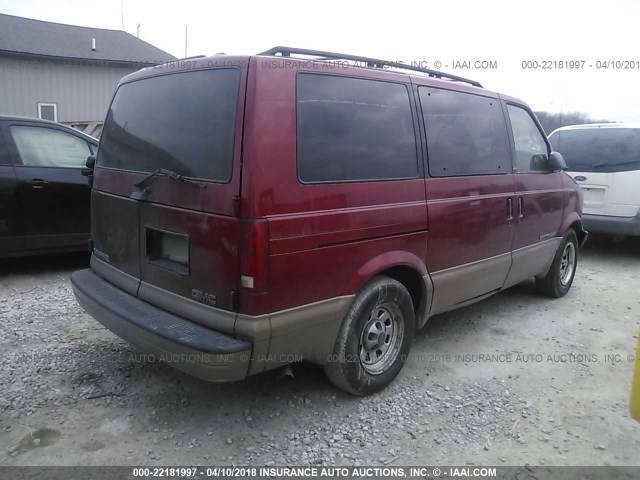 1GKEL19WXYB519085 - 2000 GMC SAFARI XT RED photo 4