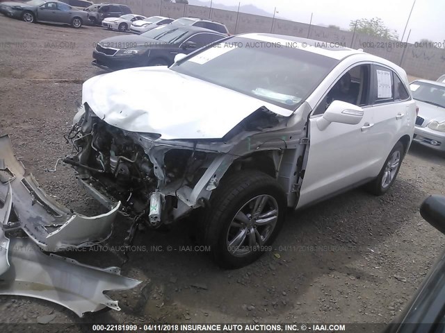 5J8TB3H36FL018602 - 2015 ACURA RDX WHITE photo 2