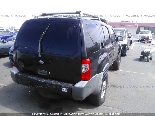 5N1ED28T6YC590389 - 2000 NISSAN XTERRA XE/SE BLACK photo 4