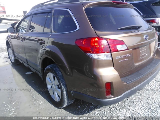 4S4BRBLC4B3364032 - 2011 SUBARU OUTBACK 2.5I LIMITED BROWN photo 3