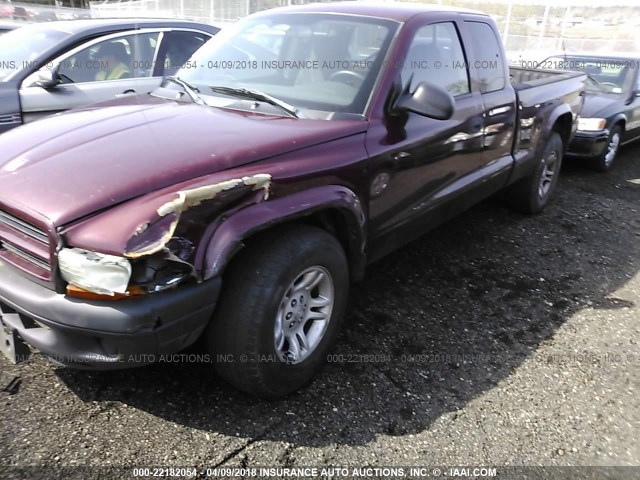 1D7HL12X53S103102 - 2003 DODGE DAKOTA SXT BURGUNDY photo 2